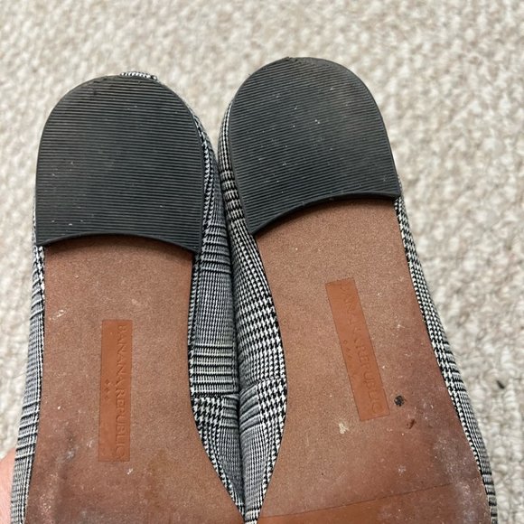 Banana republic flats bow pointed toe black white size 8 - Picture 5 of 8